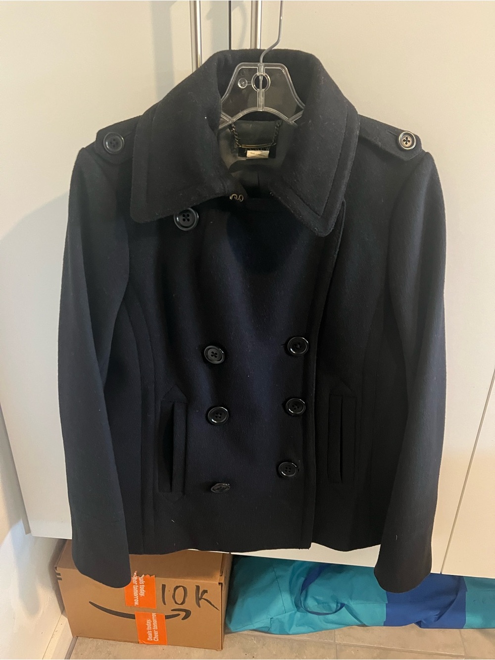 J. Crew Women's Double-Breasted Dark Navy Peacoat-extra warm lining